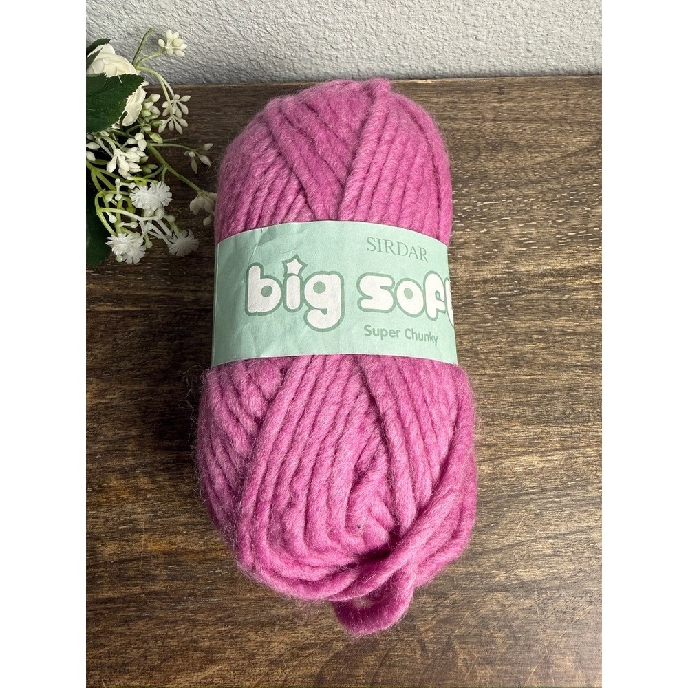 Sirdar Big Softie Super Chunky Yarn Pink Shade 0340 Wool Blend 50g 49yds